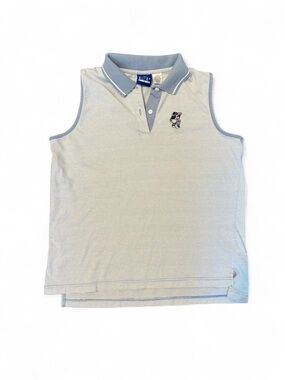 EP Pro Golf Sleeveless Polo Top with Blue Trim and Embroidered Mickey Mouse, L